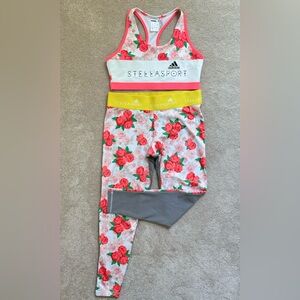 Adidas x Stella McCartney Floral Sports Bra & Leggings Set - Size Large